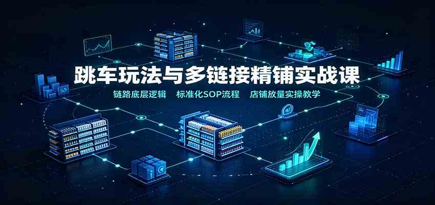 跳车玩法与多链接精铺实战课：链路底层逻辑，标准化SOP流程，店铺放量实操教学_76创客网