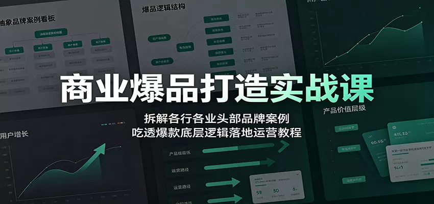 商业爆品打造实战课：拆解各行各业头部品牌案例，吃透爆款底层逻辑落地运营教程_76创客网