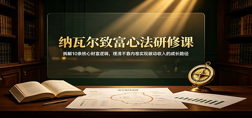 纳瓦尔致富心法研修课：拆解10条核心财富逻辑，理清不靠内卷实现被动收入的成长路径_76创客网