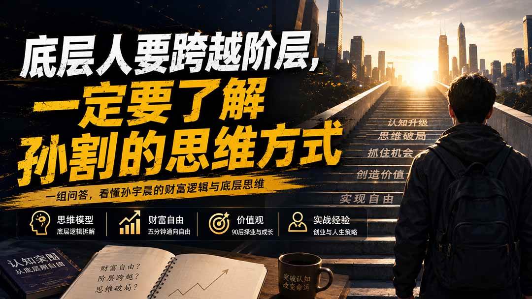 （20040期）付费文章：底层人要跨越阶层，一定要了解孙割的思维方式