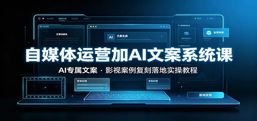 自媒体运营加AI文案系统课：：AI专属文案，影视案例复刻落地实操教程_76创客网
