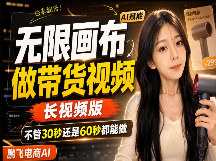 【保姆级教程】无限画布搭建长带货视频，拼接不翻车全程一致，小白跟着步骤也能上手_76创客网