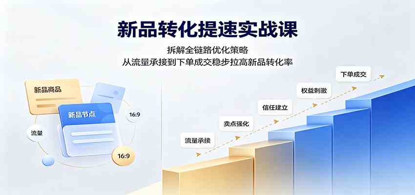 新品转化提速实战课：拆解全链路优化策略，从流量承接到下单成交稳步拉高新品转化率_76创客网