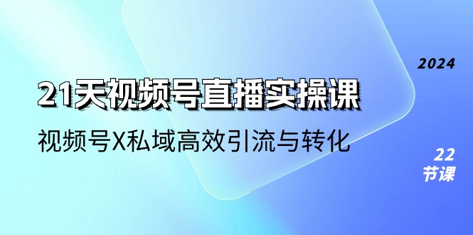 （10966期）21天-视频号直播实操课，视频号X私域高效引流与转化（22节课）_76创客网