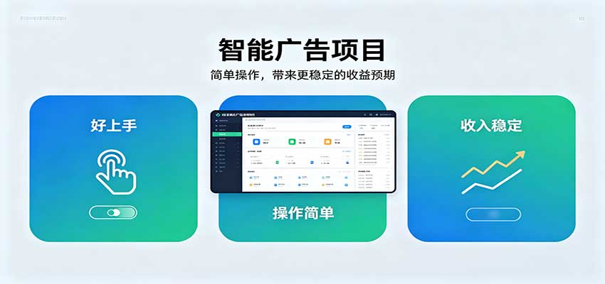 智能广告挂机项目,操作简单上手快,收益稳定可持续。稳定日入300+_76创客网